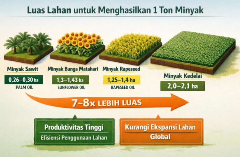 Menimbang Keberlanjutan Minyak Sawit Dibandingkan Minyak Nabati Lain: Apa Kata Data Global?